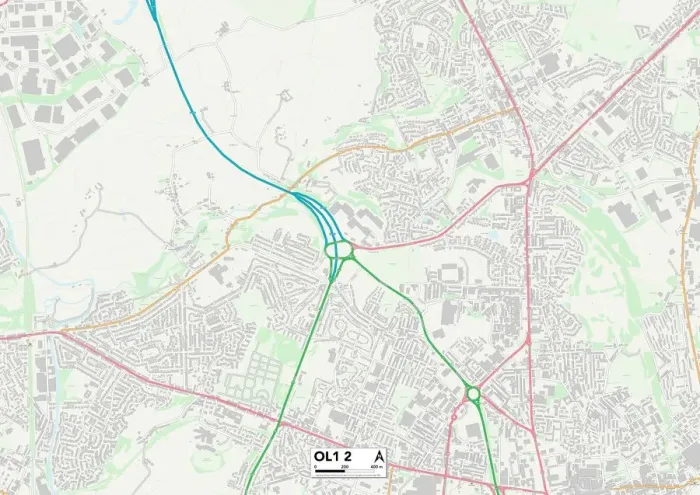 Impresión enmarcada : Oldham OL1 2 Map Impresión enmarcada : Oldham OL1 2 Map