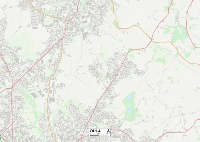 Impresión enmarcada : Oldham OL1 4 Map Impresión enmarcada : Oldham OL1 4 Map