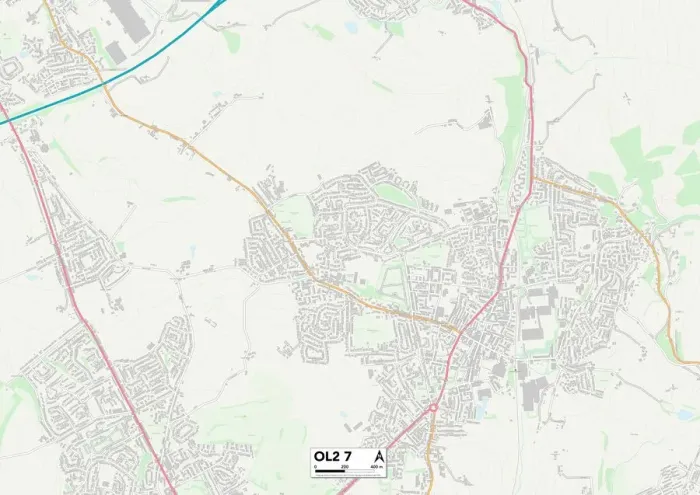 Impresión enmarcada : Oldham OL2 7 Map Impresión enmarcada : Oldham OL2 7 Map