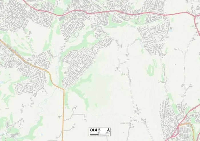 Impresión enmarcada : Oldham OL4 5 Map Impresión enmarcada : Oldham OL4 5 Map