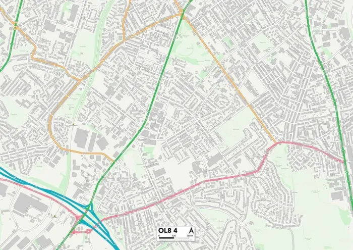 Impresión enmarcada : Oldham OL8 4 Map Impresión enmarcada : Oldham OL8 4 Map