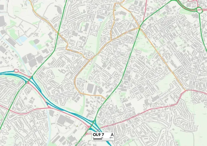 Impresión enmarcada : Oldham OL9 7 Map Impresión enmarcada : Oldham OL9 7 Map
