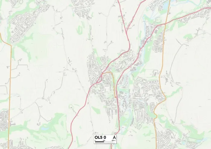 Impresión enmarcada : Tameside OL5 0 Map