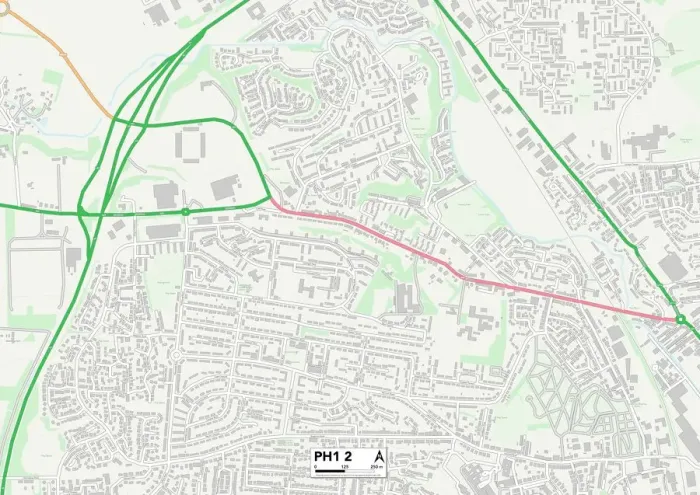 Impresión enmarcada : Perth y Kinross PH1 2 Map