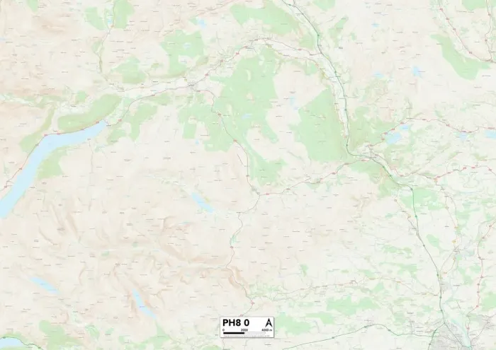 Impresión enmarcada : Perth y Kinross PH8 0 Map