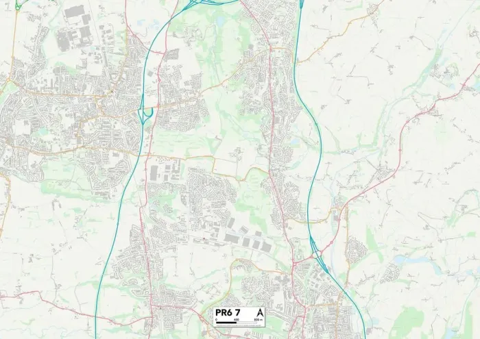 Impresión enmarcada : Chorley PR6 7 Map Impresión enmarcada : Chorley PR6 7 Map