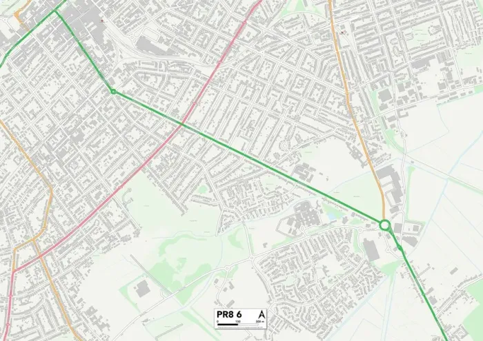 Impresión enmarcada : PR8 6 Map de Sefton. Impresión enmarcada : PR8 6 Map de Sefton.