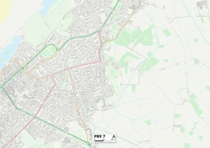 Impresión enmarcada : Sefton PR9 7 Map Impresión enmarcada : Sefton PR9 7 Map