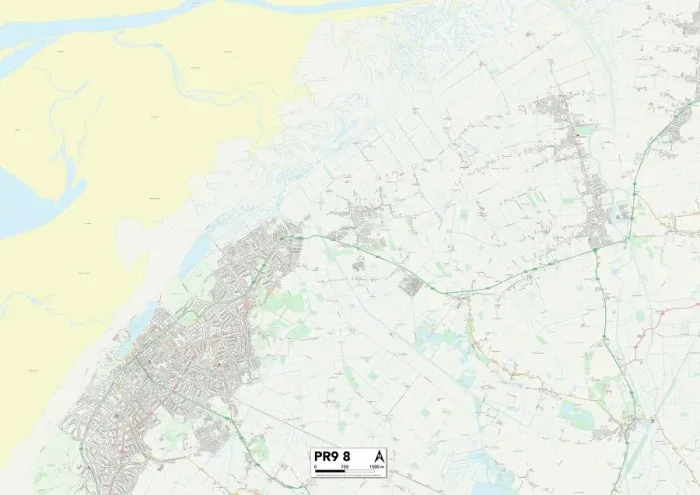 Impresión enmarcada : Sefton PR9 8 Map Impresión enmarcada : Sefton PR9 8 Map