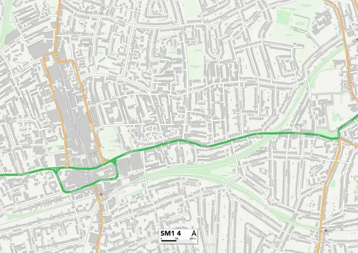 Impresión enmarcada : Sutton SM1 4 Map Impresión enmarcada : Sutton SM1 4 Map