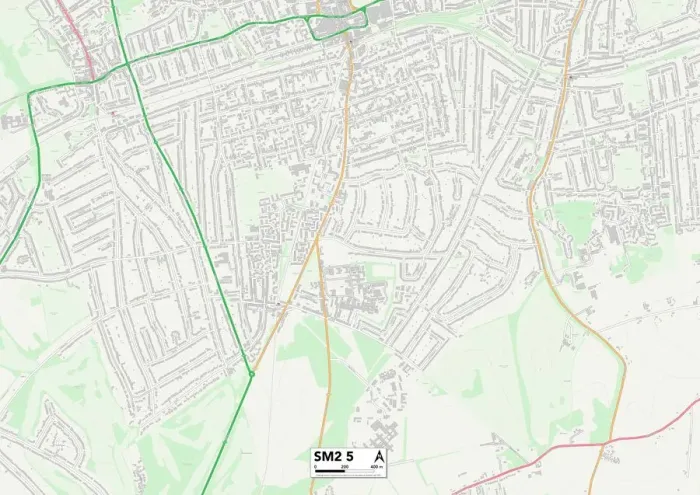 Impresión enmarcada : Sutton SM2 5 Map Impresión enmarcada : Sutton SM2 5 Map