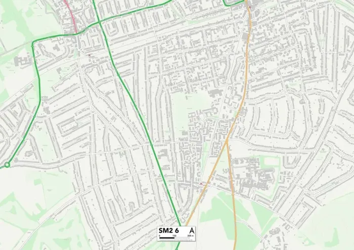 Impresión enmarcada : Sutton SM2 6 Map