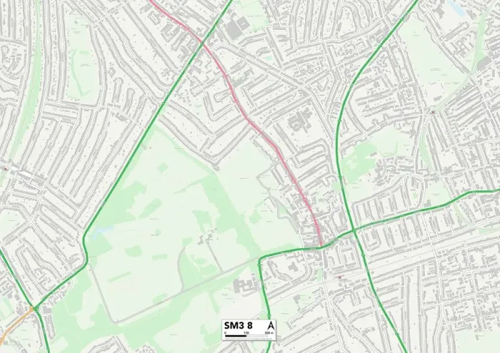 Impresión enmarcada : Sutton SM3 8 Map