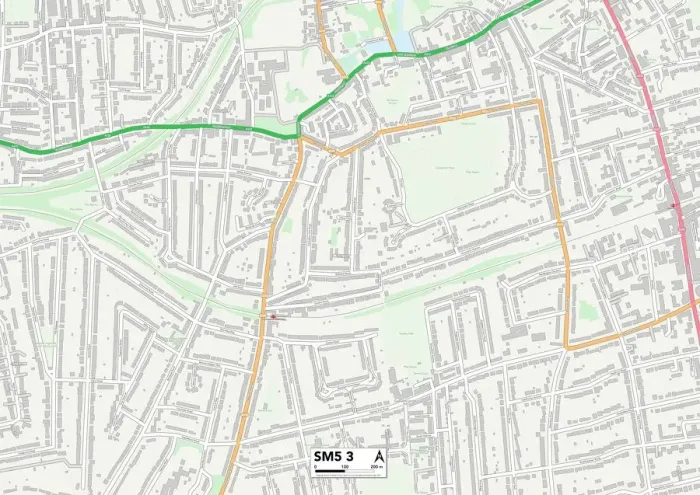 Impresión enmarcada : Sutton SM5 3 Map Impresión enmarcada : Sutton SM5 3 Map