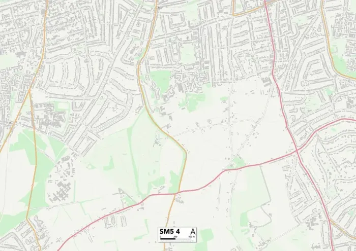 Impresión enmarcada : Sutton SM5 4 Map Impresión enmarcada : Sutton SM5 4 Map