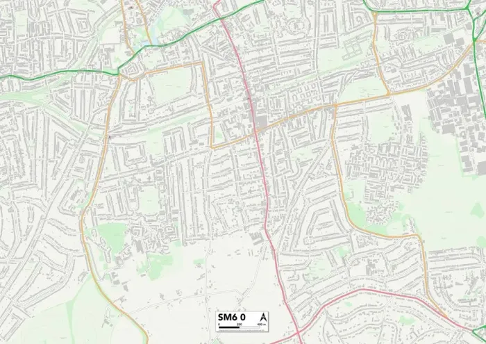 Impresión enmarcada : Sutton SM6 0 Map