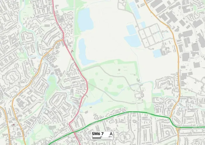 Impresión enmarcada : Sutton SM6 7 Map