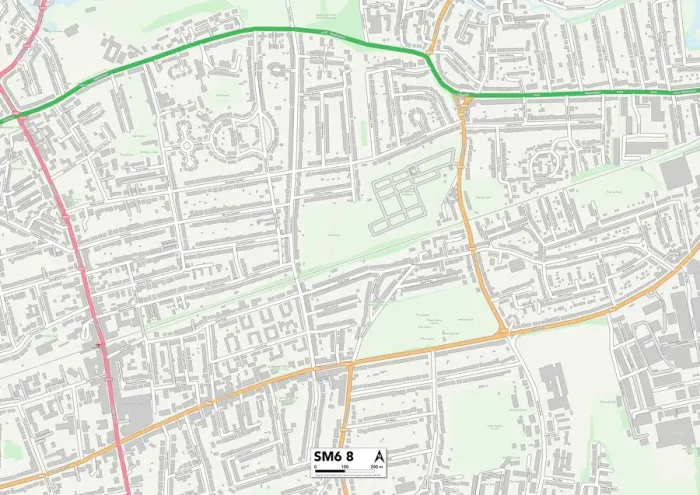 Impresión enmarcada : Sutton SM6 8 Map Impresión enmarcada : Sutton SM6 8 Map