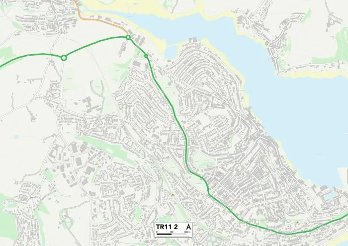 Impresión enmarcada : Cornwall TR11 2 Map