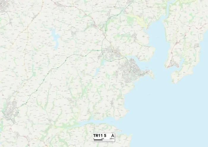 Impresión enmarcada : Cornwall TR11 5 Map