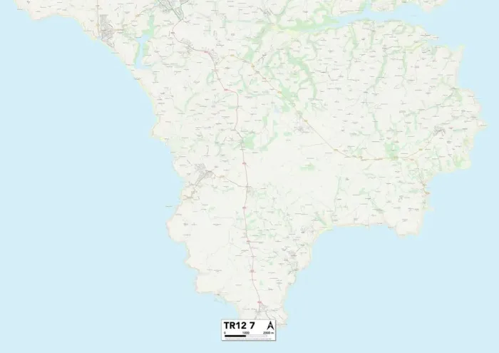 Impresión enmarcada : Cornwall TR12 7 Map Impresión enmarcada : Cornwall TR12 7 Map