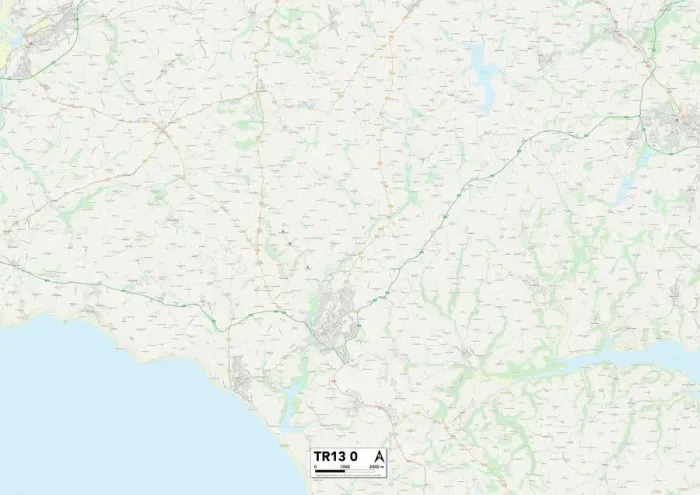 Impresión enmarcada : Cornwall TR13 0 Map Impresión enmarcada : Cornwall TR13 0 Map