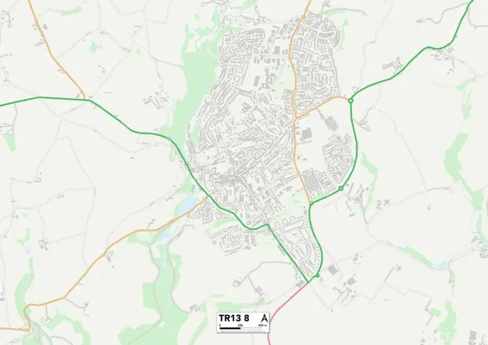 Impresión enmarcada : Cornwall TR13 8 Map Impresión enmarcada : Cornwall TR13 8 Map