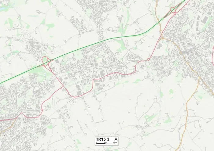 Impresión enmarcada : Cornwall TR15 3 Map