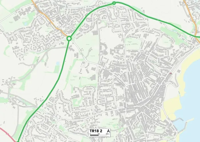 Impresión enmarcada : Cornwall TR18 2 Map Impresión enmarcada : Cornwall TR18 2 Map