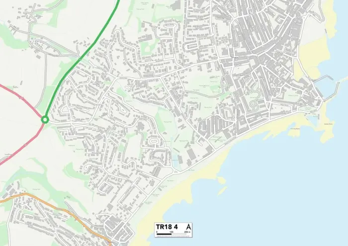 Impresión enmarcada : Cornwall TR18 4 Map Impresión enmarcada : Cornwall TR18 4 Map