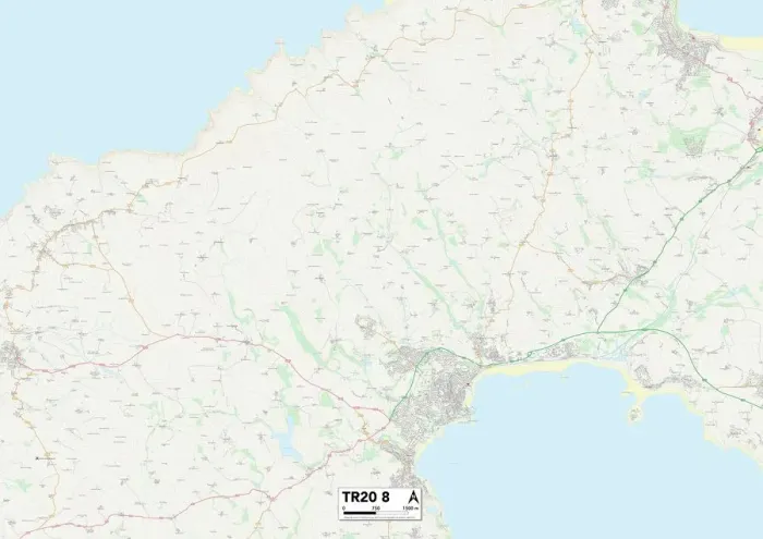 Impresión enmarcada : Cornwall TR20 8 Map Impresión enmarcada : Cornwall TR20 8 Map