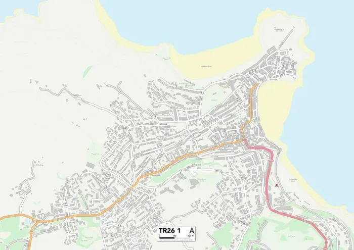 Impresión enmarcada : Cornwall TR26 1 Map
