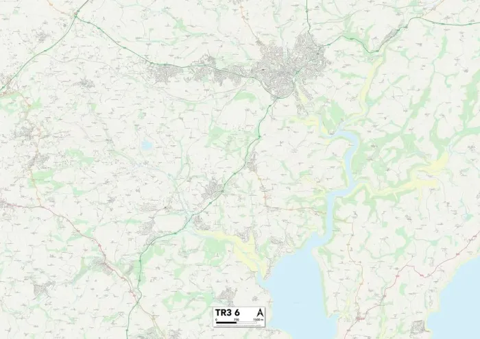 Impresión enmarcada : Cornwall TR3 6 Map