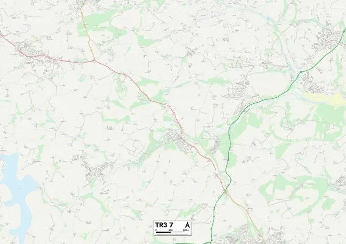 Impresión enmarcada : Cornwall TR3 7 Map