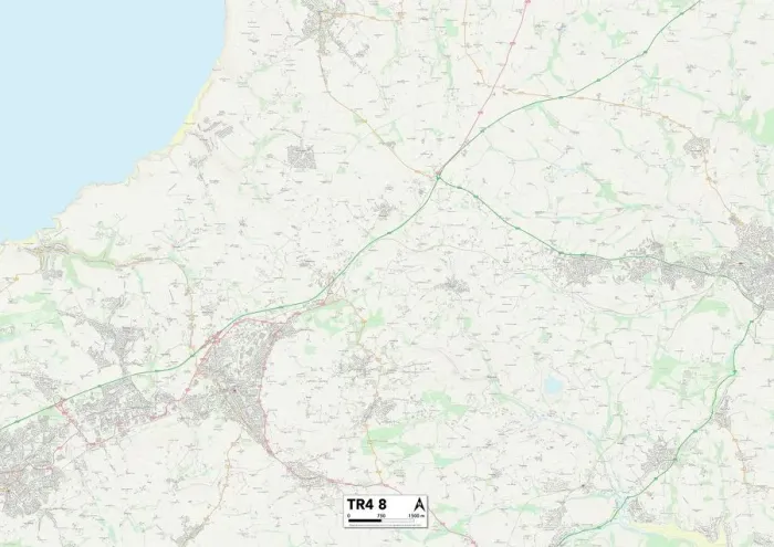 Impresión enmarcada : Cornwall TR4 8 Map Impresión enmarcada : Cornwall TR4 8 Map