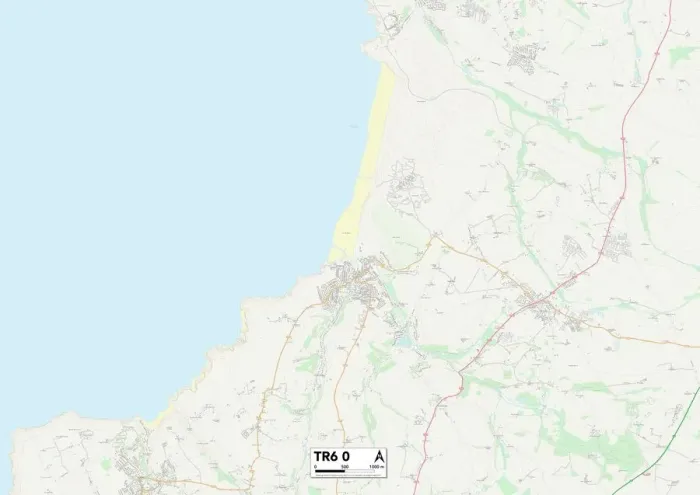 Impresión enmarcada : Cornwall TR6 0 Map