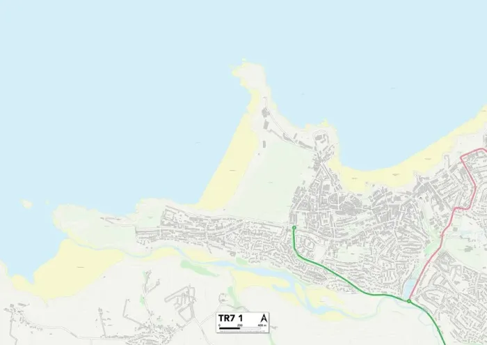 Impresión enmarcada : Cornwall TR7 1 Map