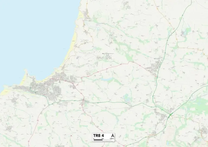 Impresión enmarcada : Cornwall TR8 4 Map