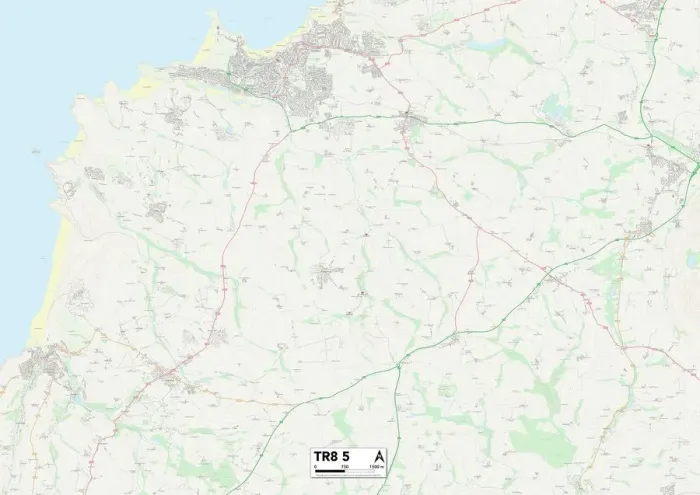 Impresión enmarcada : Cornwall TR8 5 Map