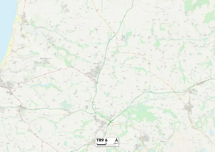Impresión enmarcada : Cornwall TR9 6 Map