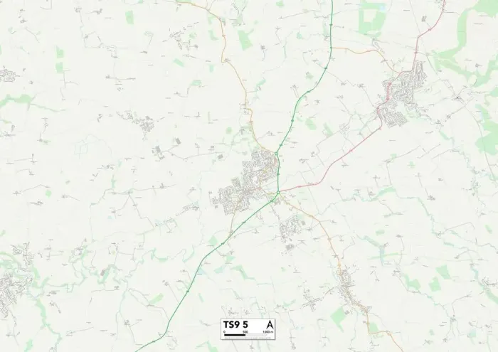 Impresión enmarcada : Hambleton TS9 5 Map