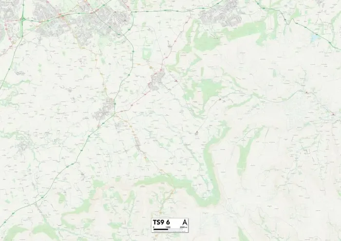Impresión enmarcada : Hambleton TS9 6 Map Impresión enmarcada : Hambleton TS9 6 Map