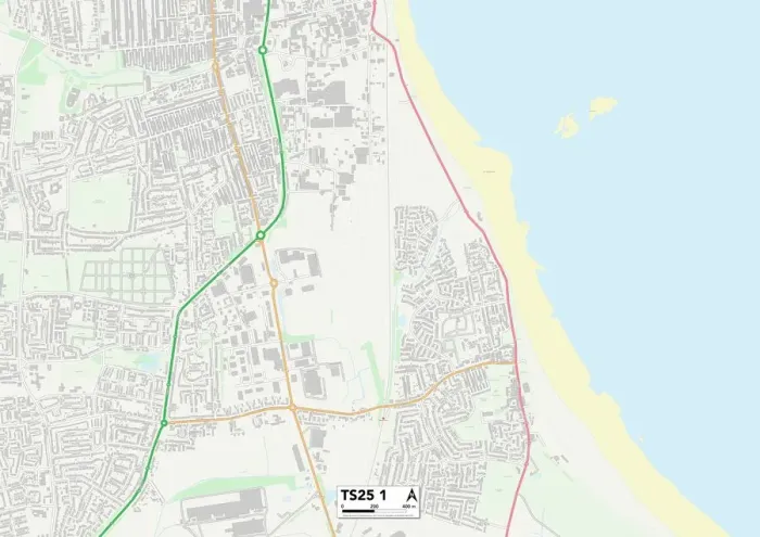Impresión enmarcada : Hartlepool TS25 1 Map Impresión enmarcada : Hartlepool TS25 1 Map