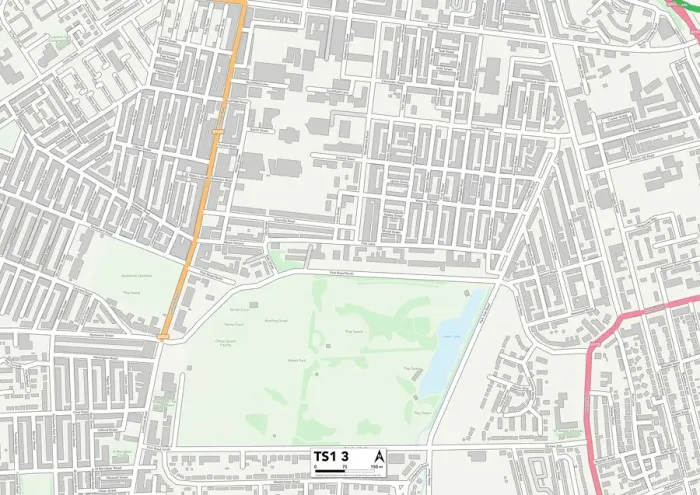 Impresión enmarcada : Middlesbrough TS1 3 Map Impresión enmarcada : Middlesbrough TS1 3 Map
