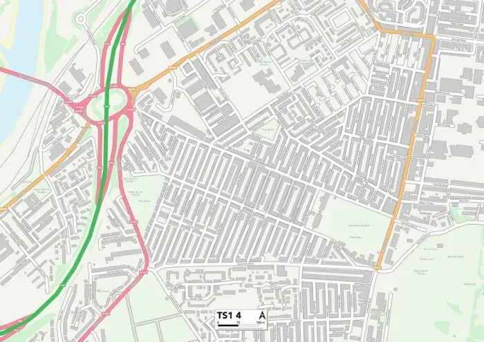 Impresión enmarcada : Middlesbrough TS1 4 Map