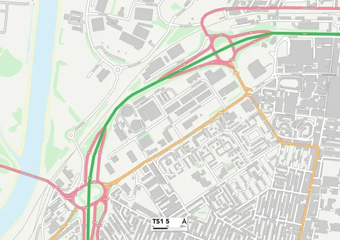 Impresión enmarcada : Middlesbrough TS1 5 Map Impresión enmarcada : Middlesbrough TS1 5 Map