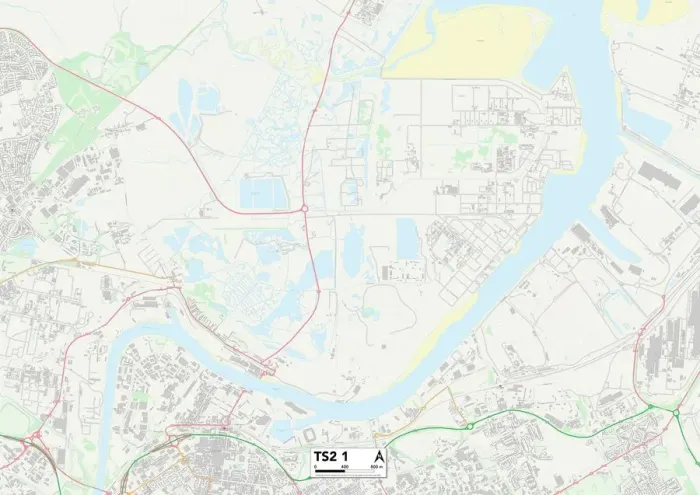 Impresión enmarcada : Middlesbrough TS2 1 Map Impresión enmarcada : Middlesbrough TS2 1 Map