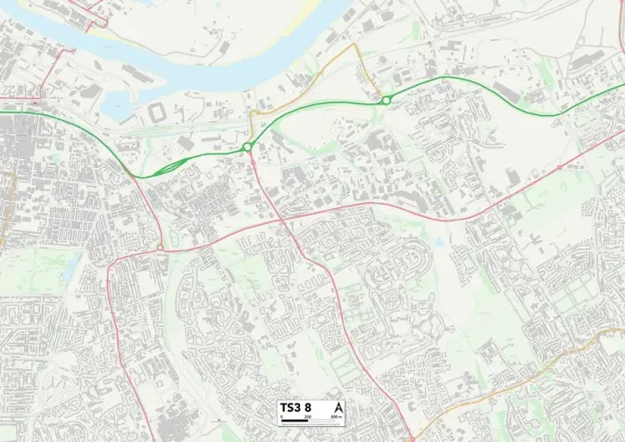 Impresión enmarcada : Middlesbrough TS3 8 Map Impresión enmarcada : Middlesbrough TS3 8 Map