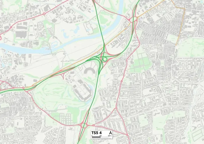 Impresión enmarcada : Middlesbrough TS5 4 Map Impresión enmarcada : Middlesbrough TS5 4 Map