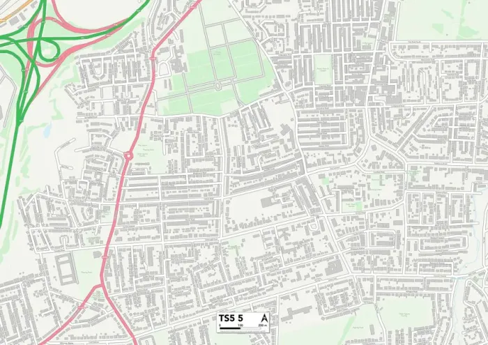 Impresión enmarcada : Middlesbrough TS5 5 Map Impresión enmarcada : Middlesbrough TS5 5 Map
